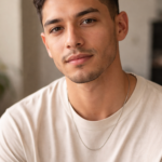 Portrait of Ezekiel Pacheco, young American actor, in casual clothing, soft natural lighting, neutral background, editorial style.